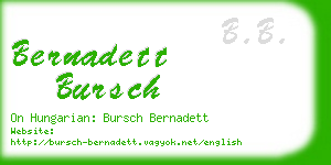 bernadett bursch business card